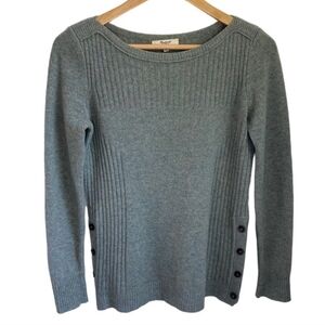 Madewell Brownstone Side Button Sweater 100 Merino Wool